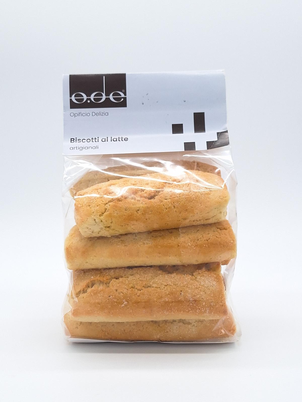 Retro confezione biscotti al latte artigianali con informazioni nutrizionali